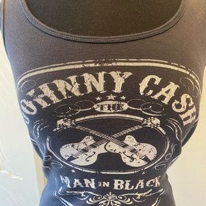 Johnny Cash Black Ladies Tank Top